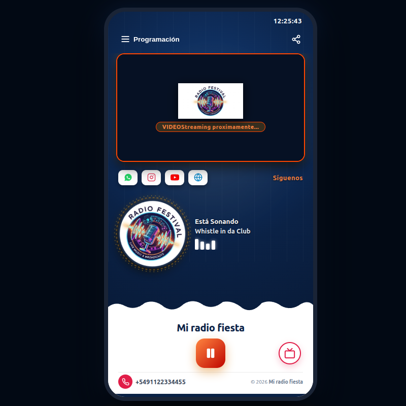 Modelo 13 - App orientada a Video con marco dorado y consola